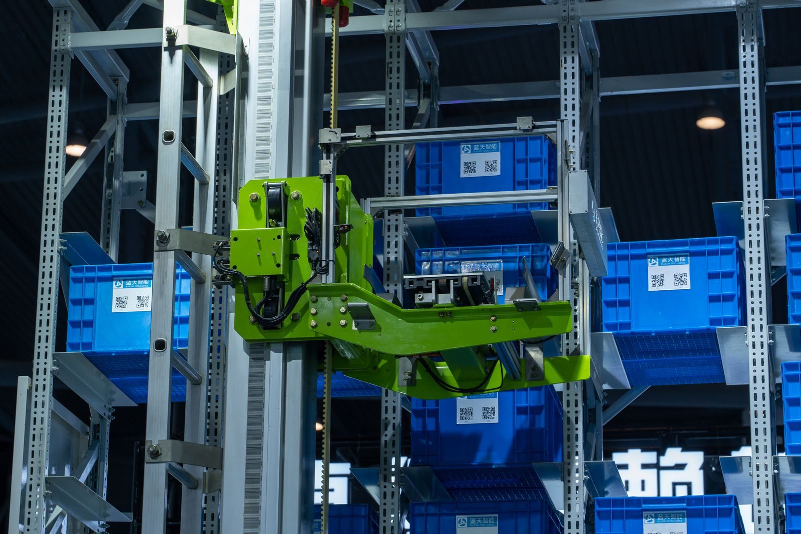An automated parcel sorting machine.